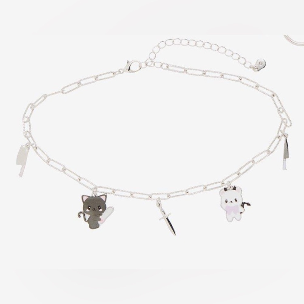 HOT TOPIC Devilish Cat & Bear Necklace